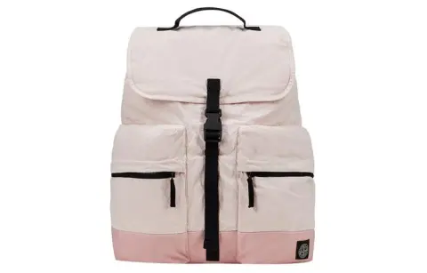 STONE ISLAND Canvas Backpack Men's Pink
