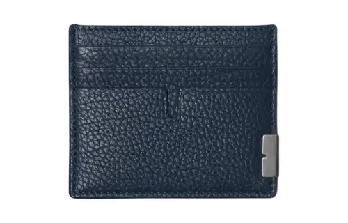 Burberry Calfskin Card Holder Men's Lake Blue