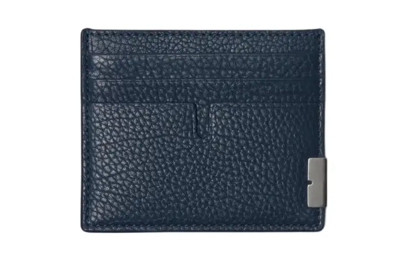 Burberry Calfskin Card Holder Men's Lake Blue
