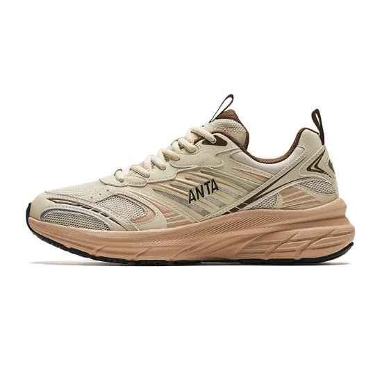 ANTA Running Collection Running Shoes Men Low-Top Beige Yellow Granules