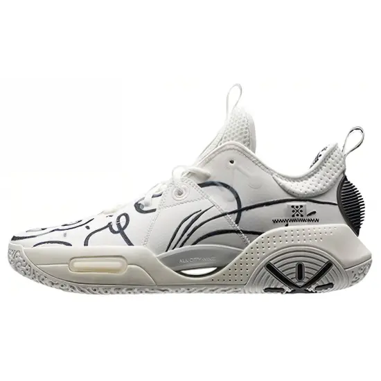LINING All City 9 V1.5 Basketball Shoes Men Low-Top Ecru Black