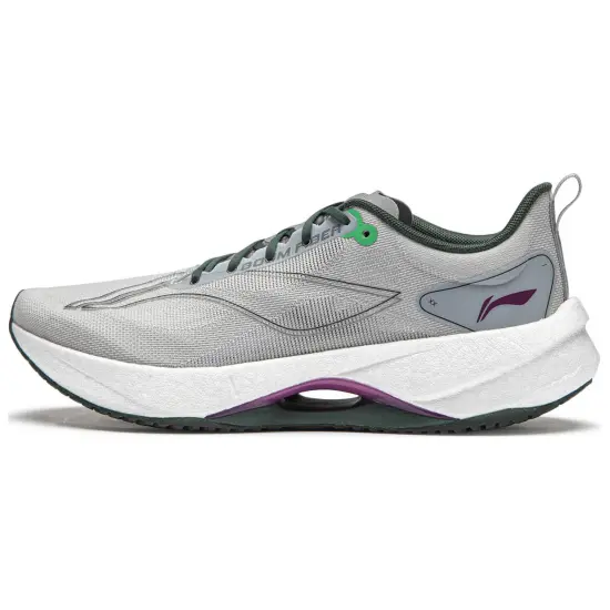 LiNing Super Light 21 Cushioned Wear Resistant Breathable Low Top Sprint Running Shoes Women's Gray Purple