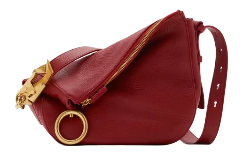 Burberry Knight Grain Calfskin Crossbody Bag, Shoulder Bag Women's Ruby Red