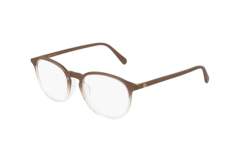 GUCCI Fashion Irregular Shape Eyeglass Frames Men's Brown