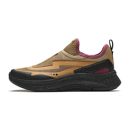 ANTA Variety Training Collection Training Shoes Women's Low-Top Plaid Brown/Basic Black
