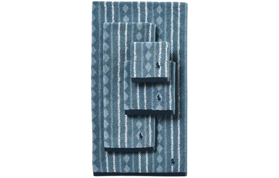 Ralph Lauren Ralph lauren, blue bath towel with diamond pattern, 65×120cm