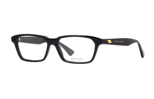 Bottega Veneta Acetate Rectangular Eyeglass Frames Unisex Black