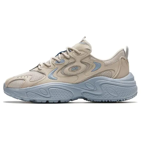 ANTA Stars Chunky Sneakers Women's Low-Top White Blue