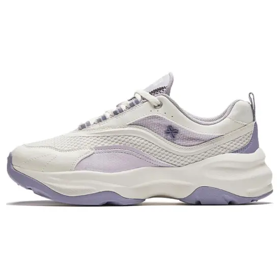 ANTA Casual Shoes Women's Low-Top Ivory White/Light Purple/Misty Purple