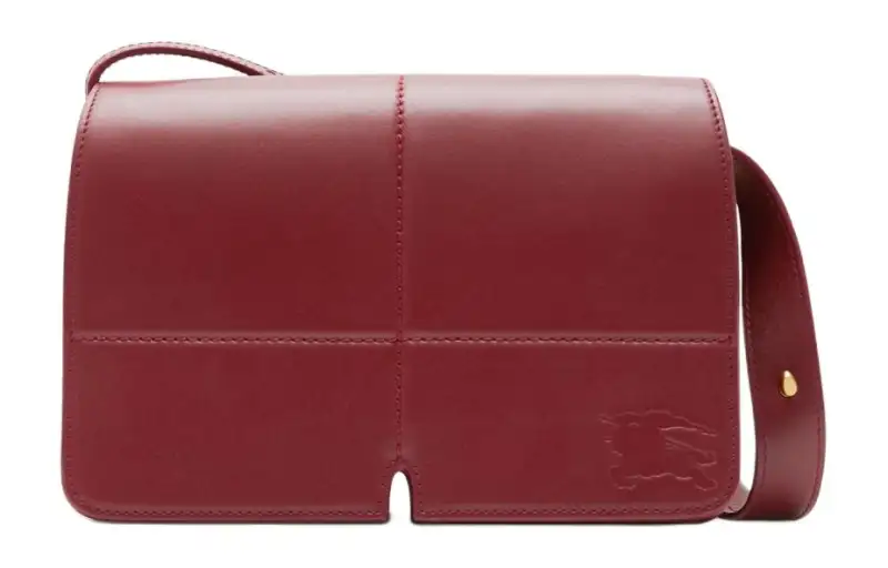 Burberry Calfskin Shoulder Bag, Crossbody Bag Women's Gemstone Red