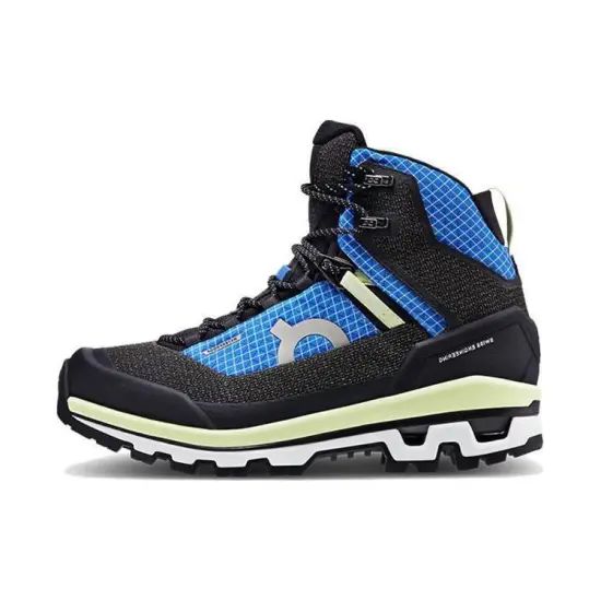 On Cloudalpine Waterproof Wear Resistant High Top Outdoor Shoes Women's Black Blue