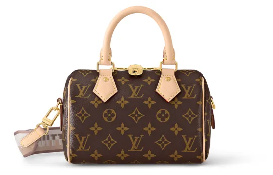 LOUIS VUITTON Speedy 20 классическая сумка через плечо с вышитым логотипом в стиле старинных цветов, съемный регулируемый ремень через плечо, канва с покрытием и отделкой из воловьей кожи, женская сумка через плечо на одно плечо, коричневая