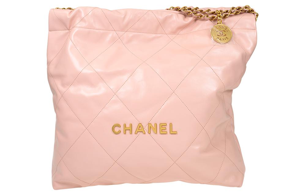 CHANEL 22Bag Cow Leather Bucket Bag, Handbag, Shoulder Bag Medium Women's Cherry Blossom Pink