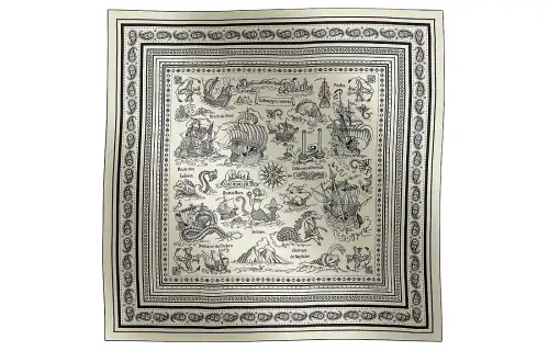 HERMES Silk Scarves Unisex White