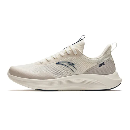Anta Slip Resistant, Abrasion Resistant, Breathable, Lightweight Low Top Running Shoes Men's Ivory White