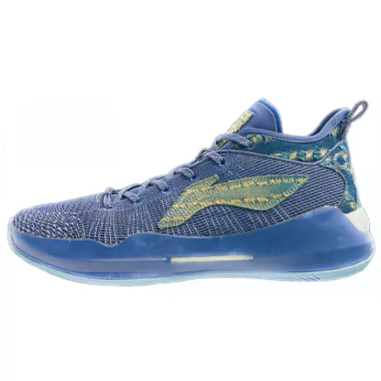 LiNing YuShuai 13 Boom Cushioning Anti Slip And Wear Resistant Coverage Support Mid Top Basketball Shoes Men's Blue