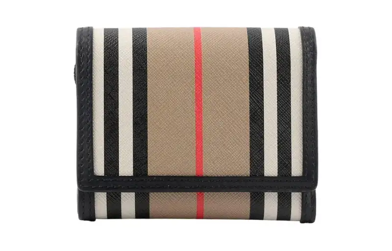 Burberry Canvas With Leather Wallet Women's Beige & Brown Black