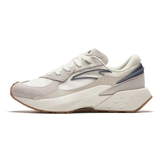 ANTA Casual Shoes Men Low-Top Ivory White/Light Gray/Muddy Gray