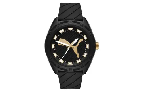 PUMA Wrist Watches Quartz Movement Silicone Strap 48mm Black Dial Men's Watches ['50', 149262]m Waterproof P5117