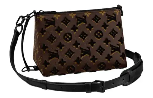 LOUIS VUITTON Triangle Messenger Monogram Tuffetage Black