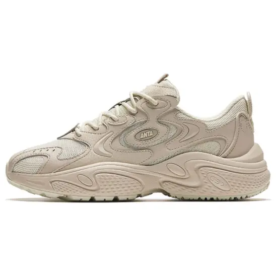 ANTA Stars Chunky Sneakers Women's Low-Top Heather Gray/White Beige