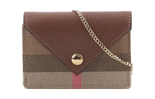 Burberry Canvas With Leather One Shoulder Crossbody Card Holder Women's Tan