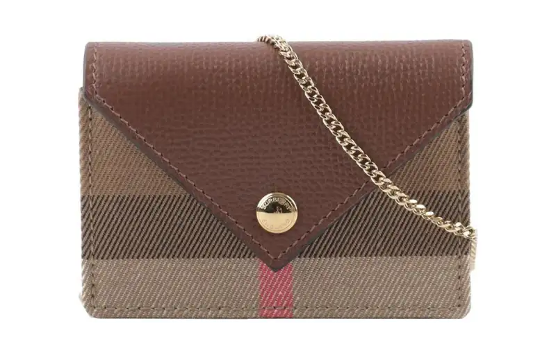 Burberry Canvas With Leather One Shoulder Crossbody Card Holder Women's Tan
