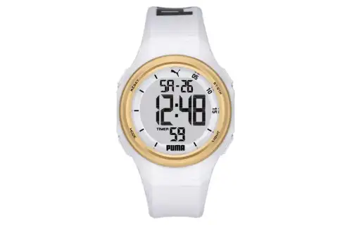 PUMA Wrist Watches Quartz Movement Resin Strap 45mm White Dial Men's Watches ['100', 301050]m Waterproof