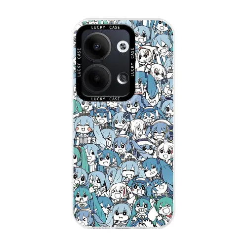 Small bone ABS+PC material 2D animation trendy brand cartoon Hatsune Miku laser acrylic mobile phone case suitable for OPPOFINDX7ultra/X6pro/X5/reno11pro/10pro+/9/8/7/6 trend