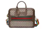 GUCCI Leather Canvas Briefcase, Shoulder Bag, Crossbody Bag, Handbag Men's Ebony, Brown