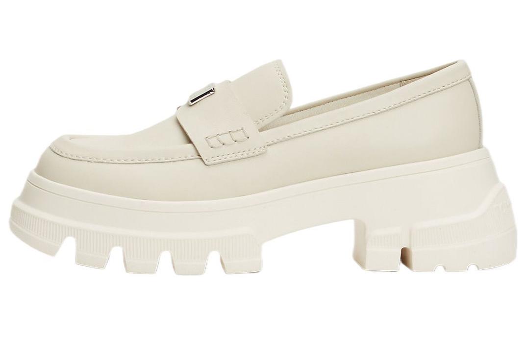 Tommy Hilfiger [皮革 ] популярный [舒适 乐福鞋 ] женский цвет "слоновой кости"