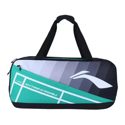 Li Ning Fabric Badminton Bag, One Shoulder Handbag Regular Unisex Black Green