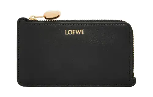 LOEWE Shiny Nappa Calfskin Card Holder Card Holder Women's Black