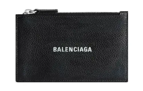 Balenciaga Cash Grained Calfskin Card Holder Large Men's Black