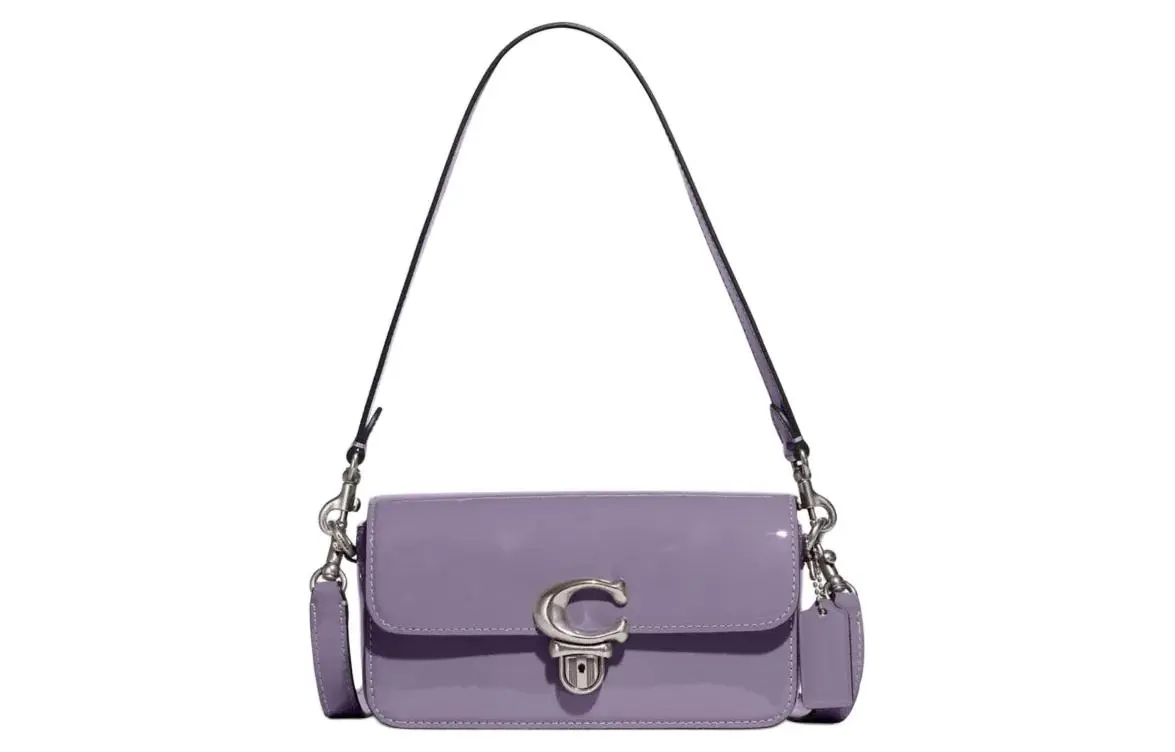 COACH Studio Patent Leather Portable Crossbody Bag, Shoulder Bag Small Women's Light Purple