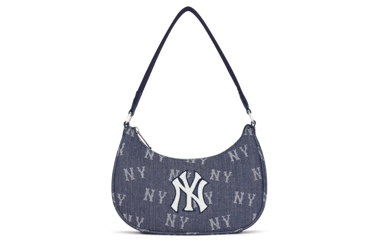 MLB New York Yankees Cotton Shoulder Bag, Handbag, Clutch, Student Backpack Unisex Indigo