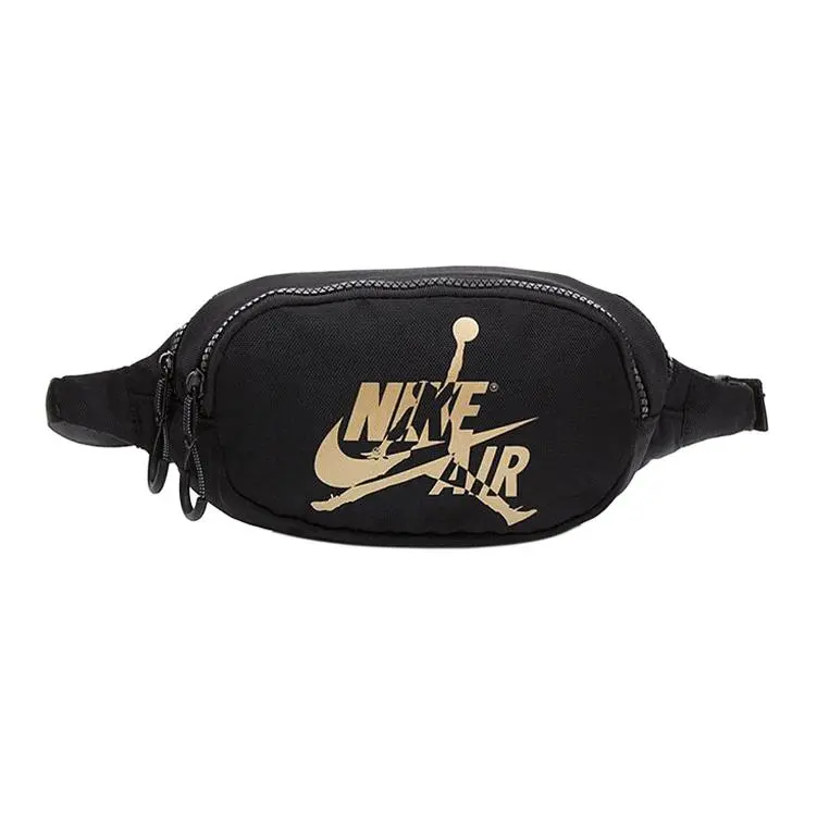 Jordan Polyester Crossbody Bag, Sling Bag, Fanny Pack Regular Unisex Black Gold