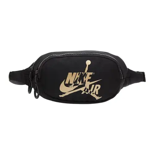 Jordan Polyester Crossbody Bag, Sling Bag, Fanny Pack Regular Unisex Black Gold