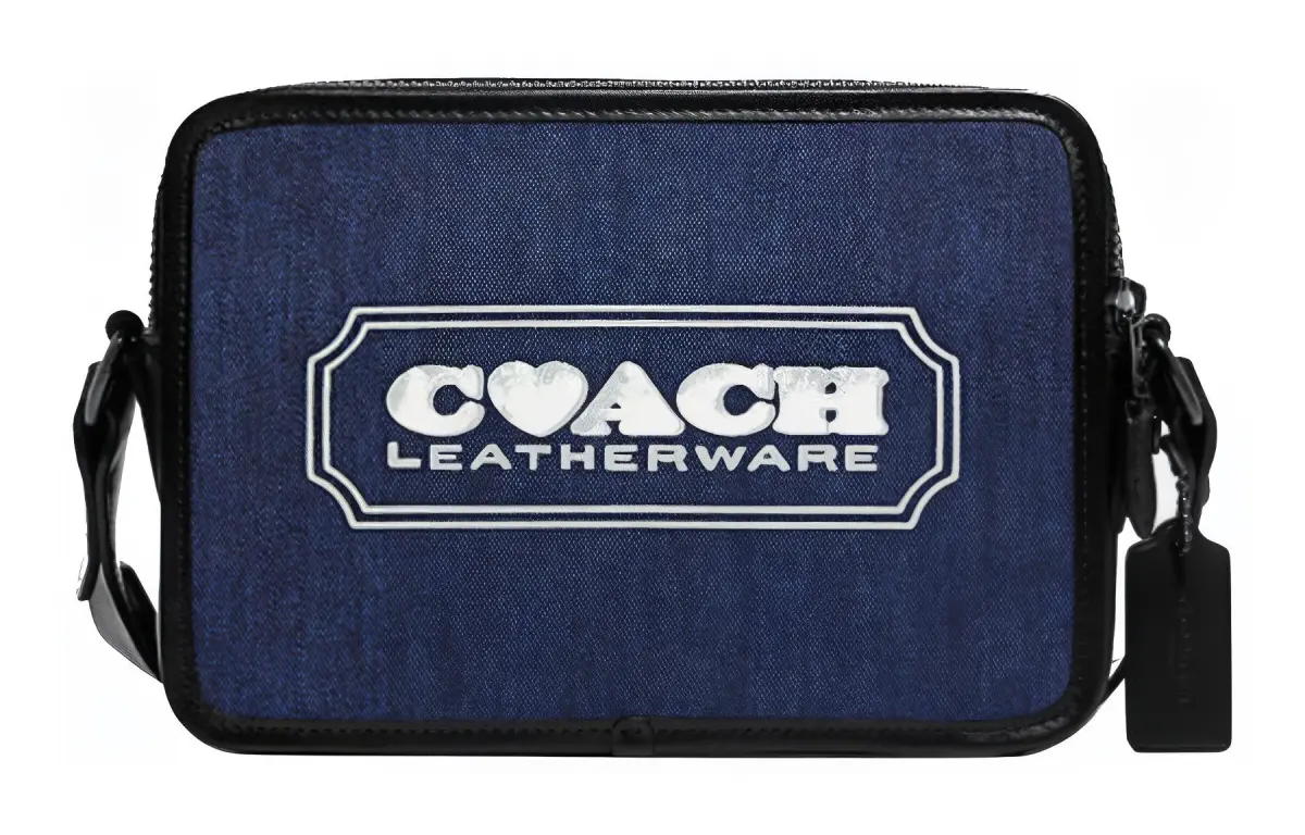 COACH Charter Denim Fabric Shoulder Bag, Camera Bag, Small Square Bag, Crossbody Bag Medium Unisex Denim