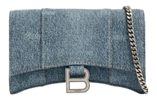 Balenciaga Denim Hourglass Bag, Crossbody Bag, Shoulder Bag Women's Denim Blue