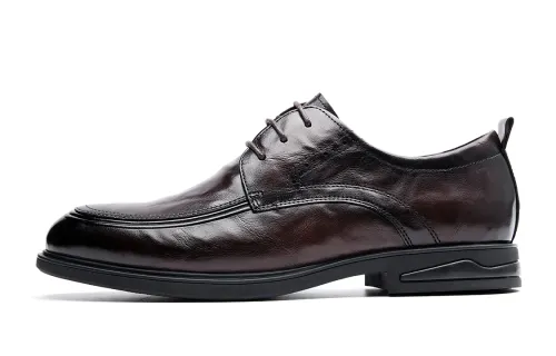 Qianbaidu C°BANNER cow leather commuting fashion business office formal leather shoes men's brown