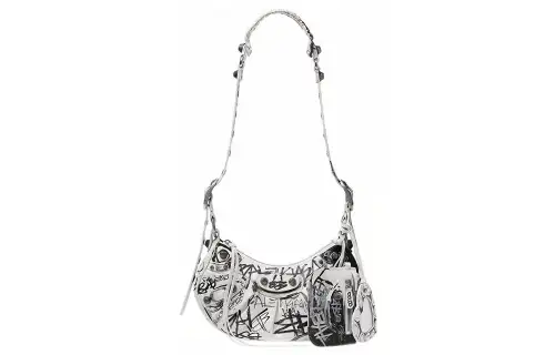 Balenciaga Le Cagole Sheepskin Shoulder Bag, Handbag Small Women's White