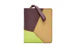 LOEWE Puzzle Classic Calfskin Wallet Women's Sahara With Burgundy And Fennel