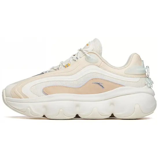 ANTA Chunky Sneakers Women's Low-Top Light Beige/Champagne/Foam Green