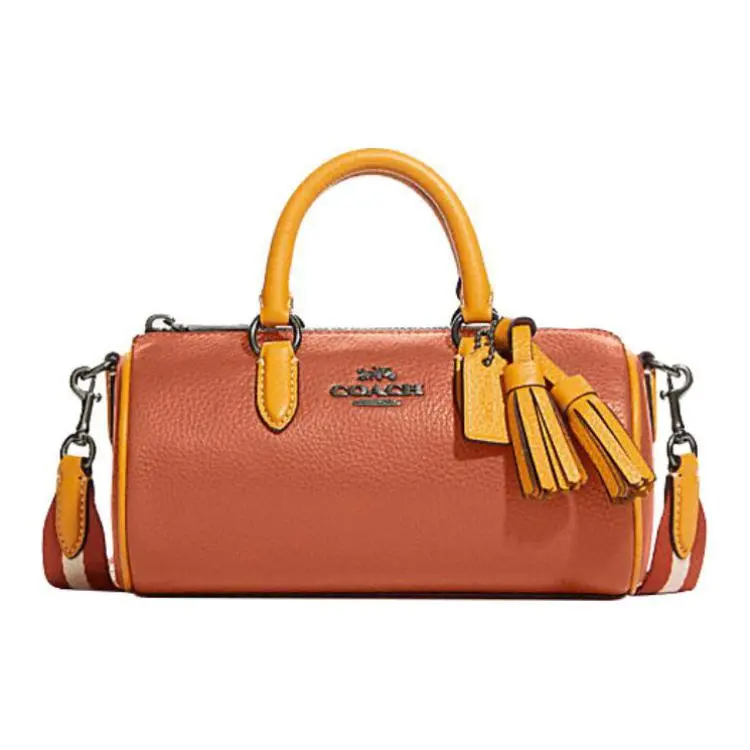COACH Lacey Cow Leather Shoulder Bag, Crossbody Bag Handbags Small Women's Sunset