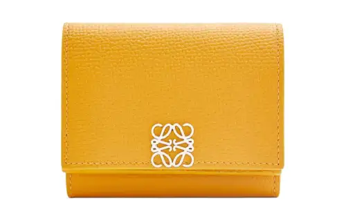 LOEWE Anagram Pebble Texture Calfskin Wallet Women's Sunflower