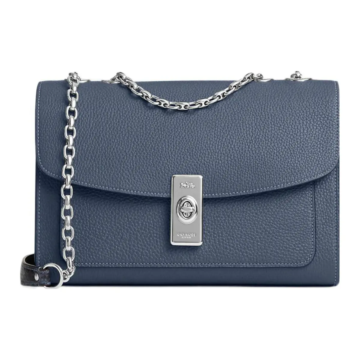 COACH Lane Pebbled Leather Crossbody Bags Women's Cyan