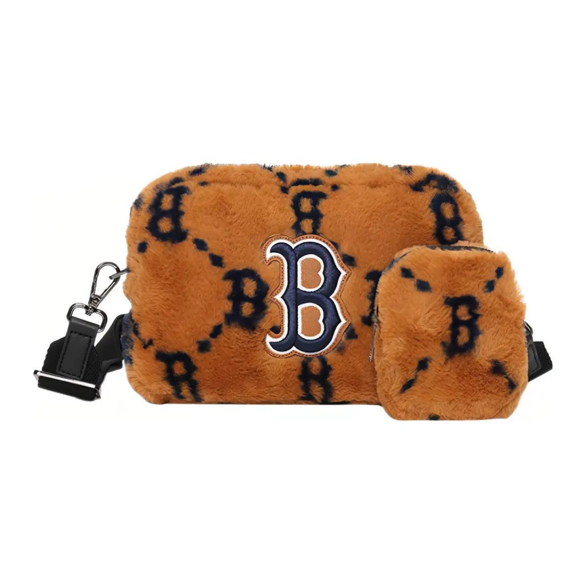 MLB Monogram Polyester Camera Bag, Shoulder Bag, Crossbody Bag Regular Unisex Brown