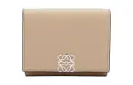 LOEWE Anagram Pebble Texture Calfskin Wallet Women's Sand