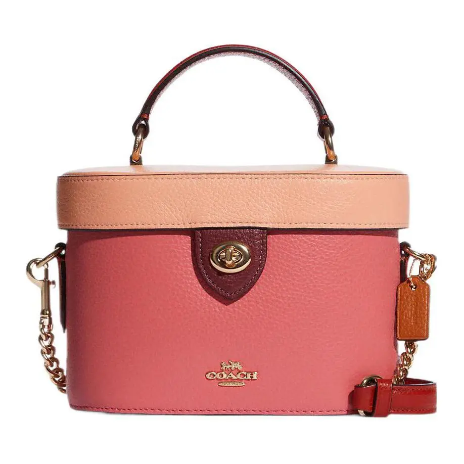 COACH Kay Leather Box Bag Handbag Small Women's Gradient Blush Pink